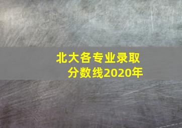 北大各专业录取分数线2020年