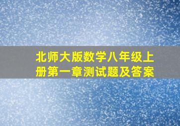 北师大版数学八年级上册第一章测试题及答案