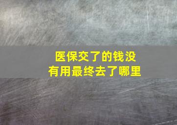 医保交了的钱没有用最终去了哪里