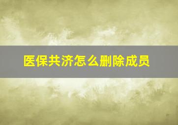 医保共济怎么删除成员