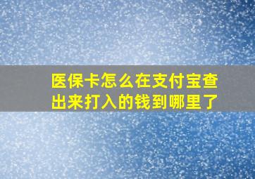 医保卡怎么在支付宝查出来打入的钱到哪里了