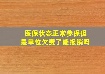 医保状态正常参保但是单位欠费了能报销吗