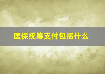 医保统筹支付包括什么