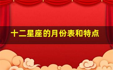 十二星座的月份表和特点