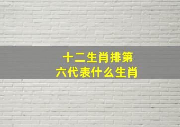 十二生肖排第六代表什么生肖