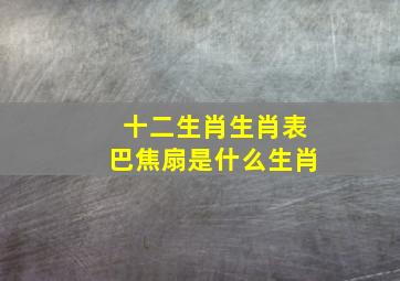 十二生肖生肖表巴焦扇是什么生肖