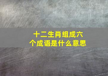 十二生肖组成六个成语是什么意思