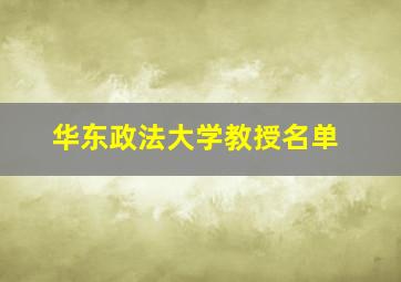 华东政法大学教授名单