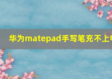 华为matepad手写笔充不上电