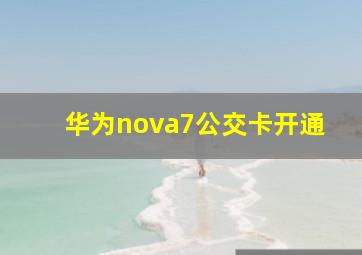 华为nova7公交卡开通