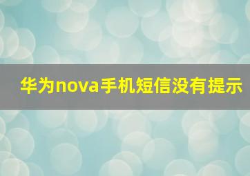 华为nova手机短信没有提示