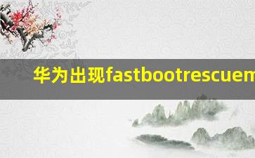 华为出现fastbootrescuemode