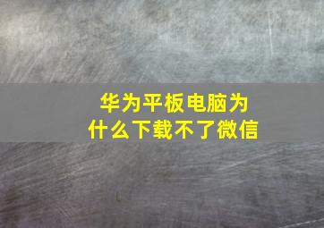 华为平板电脑为什么下载不了微信