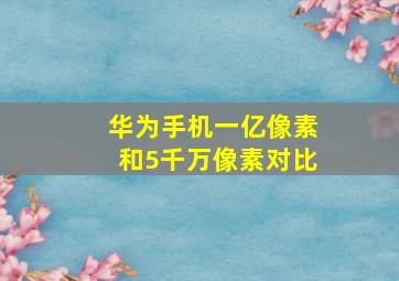 华为手机一亿像素和5千万像素对比