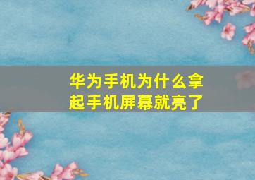 华为手机为什么拿起手机屏幕就亮了