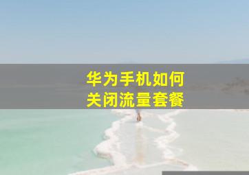 华为手机如何关闭流量套餐