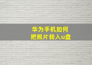 华为手机如何把照片转入u盘