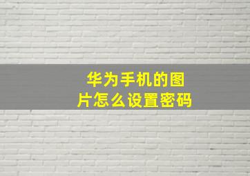 华为手机的图片怎么设置密码