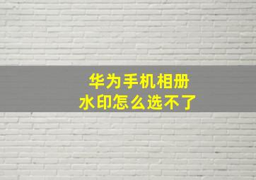 华为手机相册水印怎么选不了