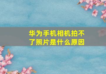 华为手机相机拍不了照片是什么原因