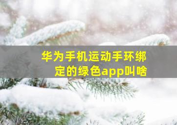 华为手机运动手环绑定的绿色app叫啥