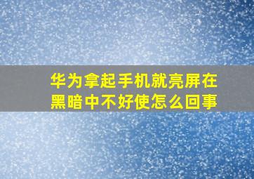 华为拿起手机就亮屏在黑暗中不好使怎么回事