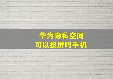 华为隐私空间可以投屏吗手机