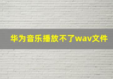 华为音乐播放不了wav文件