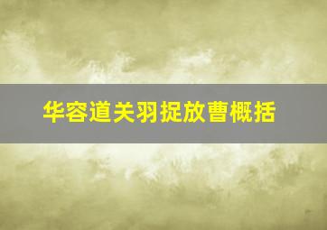 华容道关羽捉放曹概括