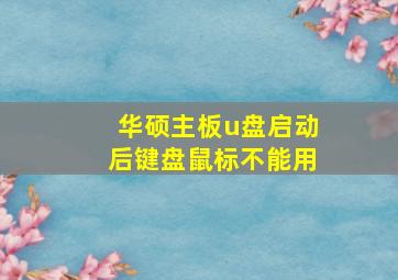 华硕主板u盘启动后键盘鼠标不能用