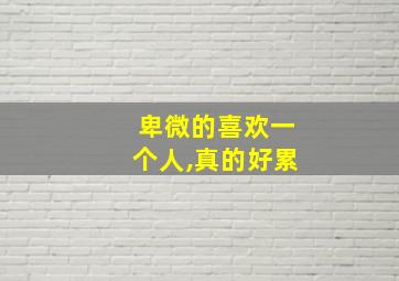 卑微的喜欢一个人,真的好累