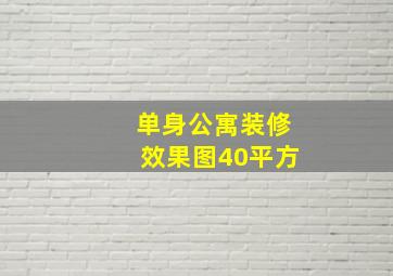 单身公寓装修效果图40平方