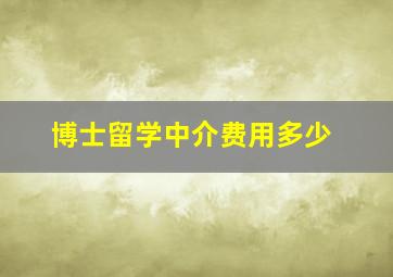 博士留学中介费用多少