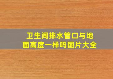 卫生间排水管口与地面高度一样吗图片大全