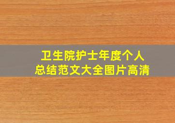 卫生院护士年度个人总结范文大全图片高清