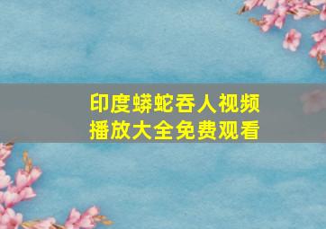 印度蟒蛇吞人视频播放大全免费观看