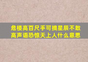 危楼高百尺手可摘星辰不敢高声语恐惊天上人什么意思