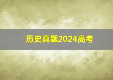 历史真题2024高考