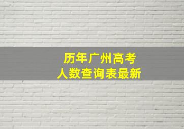 历年广州高考人数查询表最新