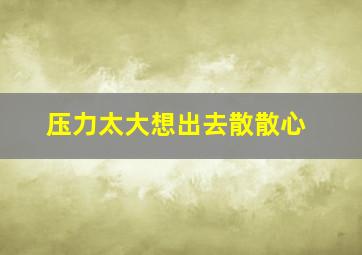 压力太大想出去散散心