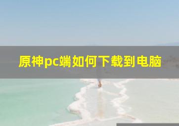 原神pc端如何下载到电脑