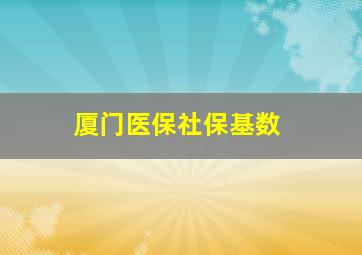 厦门医保社保基数