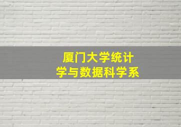 厦门大学统计学与数据科学系