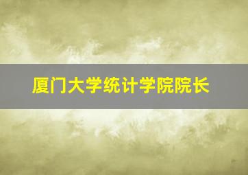 厦门大学统计学院院长