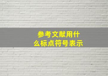 参考文献用什么标点符号表示