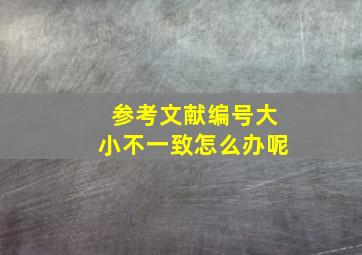 参考文献编号大小不一致怎么办呢