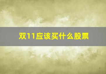 双11应该买什么股票