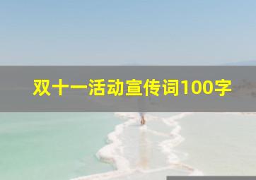 双十一活动宣传词100字