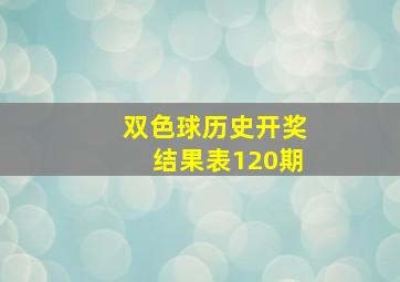 双色球历史开奖结果表120期