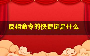 反相命令的快捷键是什么